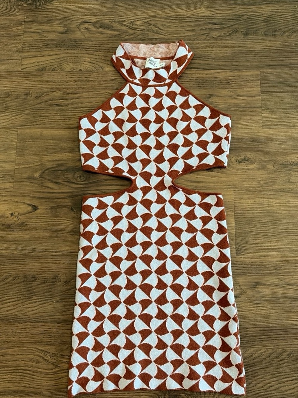 Cute Princess Polly Rust Cutout Knit Mini Dress S/M